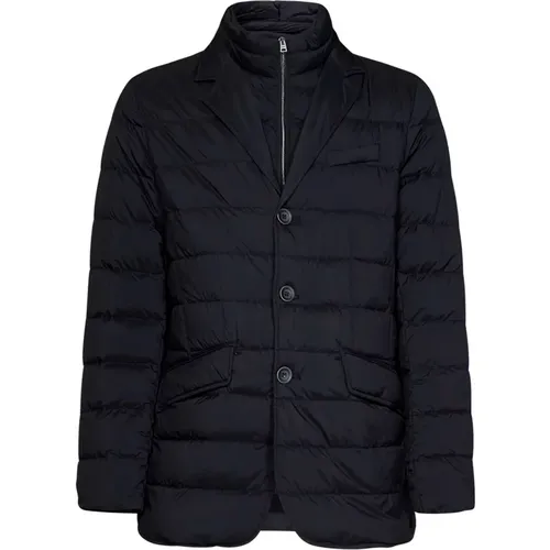 Schwarze Daunenjacke mit abnehmbarer winddichter Bib , Herren, Größe: M - Herno - Modalova