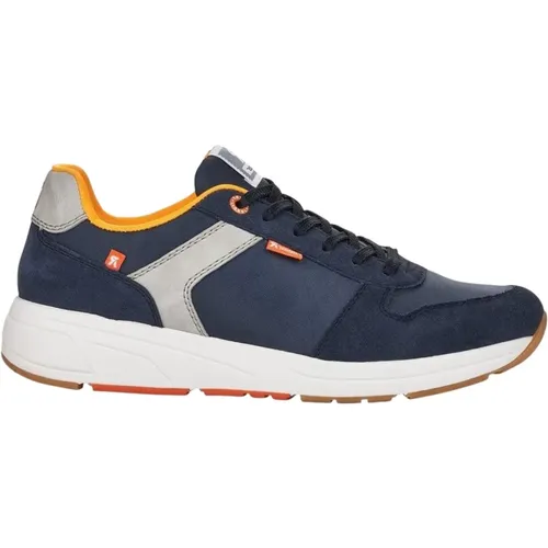 Blaue Casual Flache Sneakers für Männer , Herren, Größe: 42 EU - Rieker - Modalova