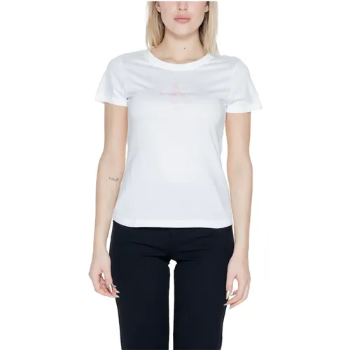 Satin Women's T-Shirt Spring/Summer Collection , female, Sizes: L, S, M, XS - Calvin Klein Jeans - Modalova