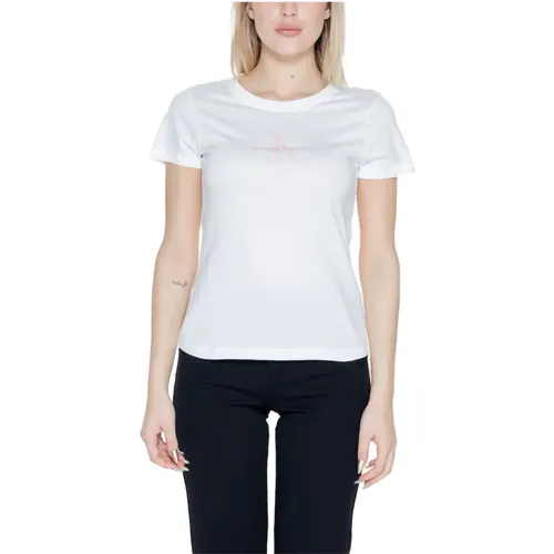 Satin Womens T-Shirt Spring/Summer Collection , female, Sizes: XS - Calvin Klein Jeans - Modalova