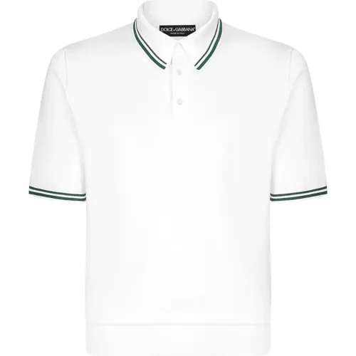 Silk Polo Shirt Short Sleeves , male, Sizes: M, L - Dolce & Gabbana - Modalova