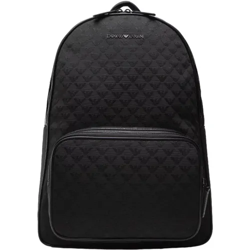 Stilvoller Logo-Rucksack mit Reißverschluss - Emporio Armani - Modalova