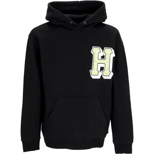 Schwarzer Fleece-gefütterter Hoodie mit Logo , Herren, Größe: L - HUF - Modalova