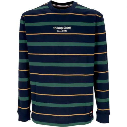 Regular Stripe Langarm T-Shirt , Herren, Größe: XL - Tommy Hilfiger - Modalova