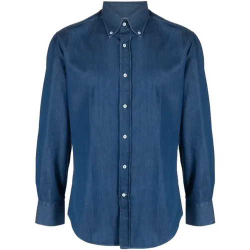 Denim Cotton Shirt Classic Collar , male, Sizes: L - BRUNELLO CUCINELLI - Modalova