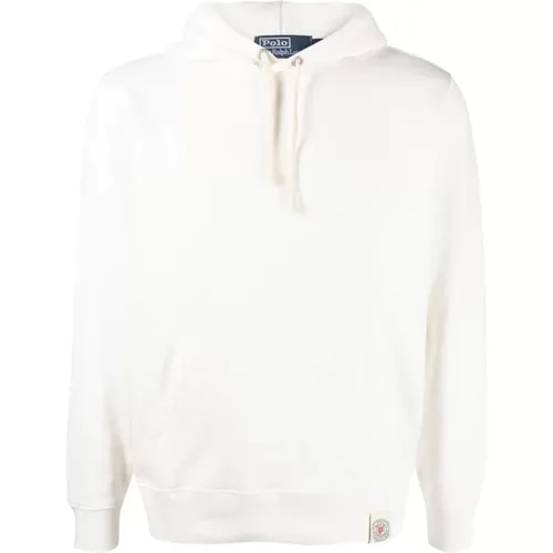 Weiße Logo-Patch Baumwollmischung Hoodie , Herren, Größe: XL - Ralph Lauren - Modalova
