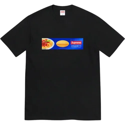 Italienisches Emblem Spaghetti Tee Schwarz , Herren, Größe: M - Supreme - Modalova