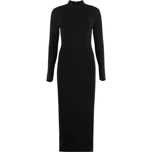 Gemütliches Strickkleid mit Mock Turtleneck,Schwarzes Merino Mock Neck Kleid - Michael Kors - Modalova