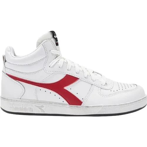 Rote Leder Sneakers Gummisohle Herren - Diadora - Modalova