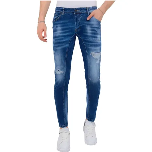 Distressed Ripped Jeans Men Slim Fit -1082 , male, Sizes: W34, W36, W32, W31, W33, W38 - Local Fanatic - Modalova