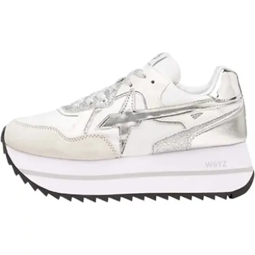 Dynamische Wildleder-Sneaker mit metallischen Details - W6YZ - Modalova