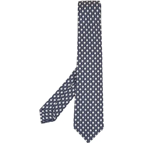 Silk Diamond Pattern Tie , male, Sizes: ONE SIZE - Kiton - Modalova