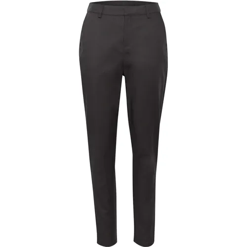 High-Waisted Slim Fit Pants Black Oyster , female, Sizes: 2XL, L, S, 3XL, XS, M, XL - Kaffe - Modalova