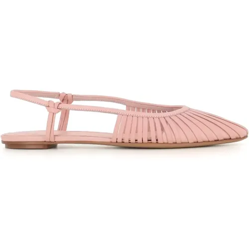 Rosa Leder Slingback Ballerina Schuhe , Damen, Größe: 41 EU - DEL CARLO - Modalova