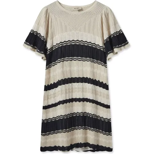 Spryett Knit Dress with Needlepoint Pattern and Stripes , female, Sizes: M, XS, XL, S - MOS MOSH - Modalova