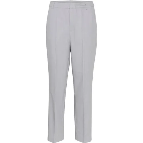 Grey Melange Zipper Pants Straight-Leg , female, Sizes: 3XL, L, XL, 2XL - Kaffe - Modalova