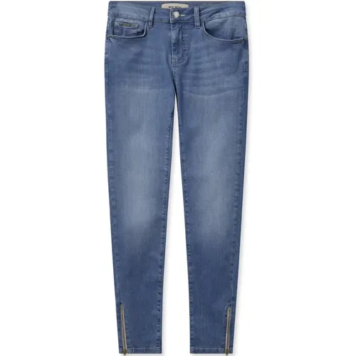 Blaue Jeans mit Reißverschlussdetails , Damen, Größe: W26 - MOS MOSH - Modalova