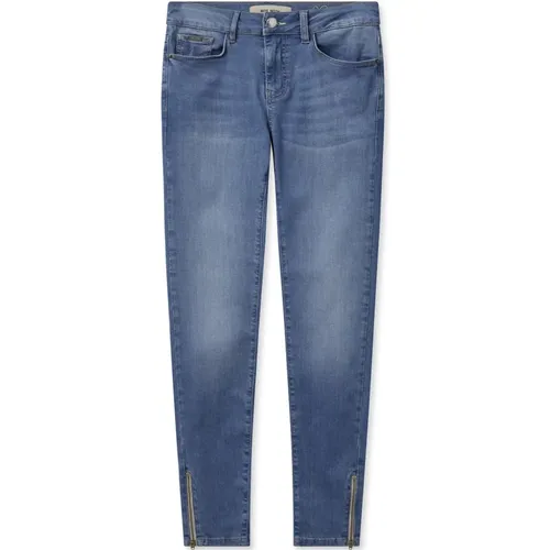 Blaue Jeans mit Reißverschlussdetails , Damen, Größe: W29 - MOS MOSH - Modalova