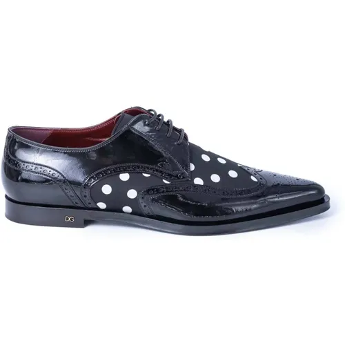 Men's Doted Derby Shoe , male, Sizes: 5 1/2 UK, 5 UK, 12 UK, 8 UK, 7 UK, 6 UK, 10 UK - Dolce & Gabbana - Modalova