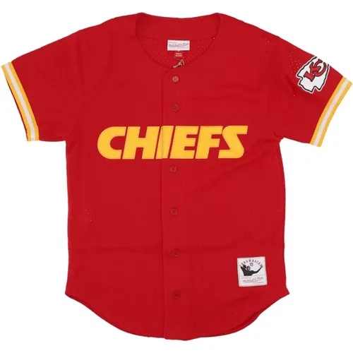 Kansas City Chiefs Mesh Button Jacke , Herren, Größe: M - Mitchell & Ness - Modalova