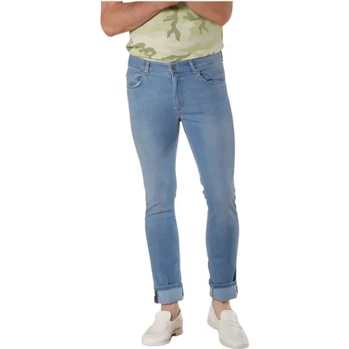 Slim Fit Blaue Denim Hose , Herren, Größe: W39 - Mason's - Modalova