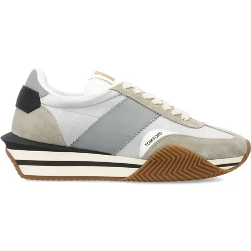 Silver Cream Sneakers James Style , male, Sizes: 10 UK, 11 UK, 8 UK - Tom Ford - Modalova