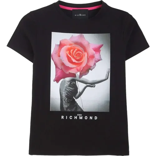 Rundhals Kurzarm Bedrucktes T-Shirt - John Richmond - Modalova