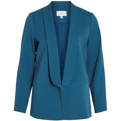 Blauer Blazer mit Langen Ärmeln und Reverskragen - Vila - Modalova