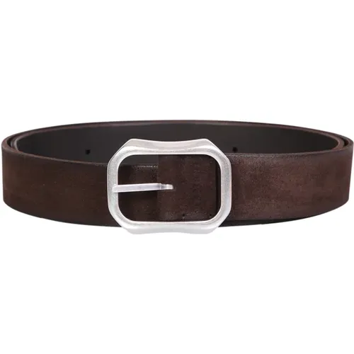 Belt with double Rot Hunting buckle in leather by , male, Sizes: 105 CM - Orciani - Modalova