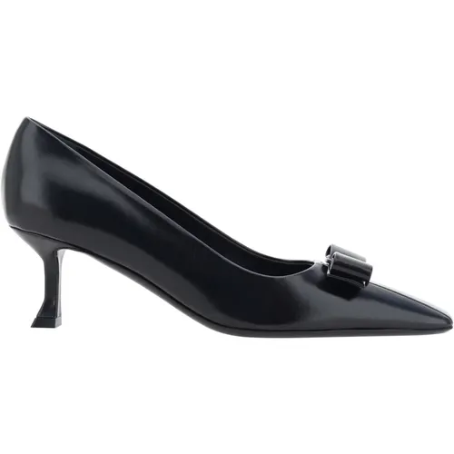 Elegant Leather Bow Detail Pumps , female, Sizes: 3 UK, 2 1/2 UK, 1 1/2 UK - Salvatore Ferragamo - Modalova