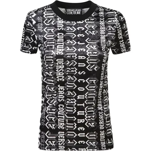 Schwarzes T-Shirt für Frauen , Damen, Größe: XS - Versace Jeans Couture - Modalova