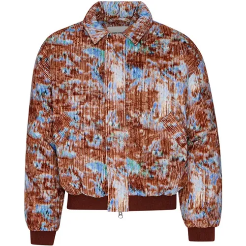 Abstrakte Print Corduroy Bomberjacke , Herren, Größe: L - Henrik Vibskov - Modalova