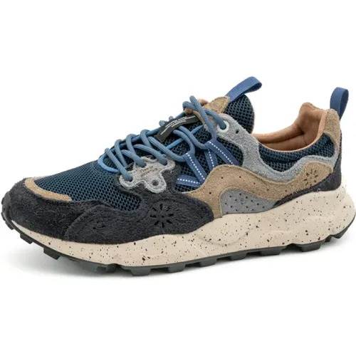 Premium Suede Sneakers Navy Light Blue Grey , Herren, Größe: 44 EU - Flower Mountain - Modalova
