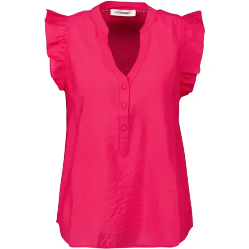 Frill Top in with V-Neck , female, Sizes: S, XL, M - Co'Couture - Modalova