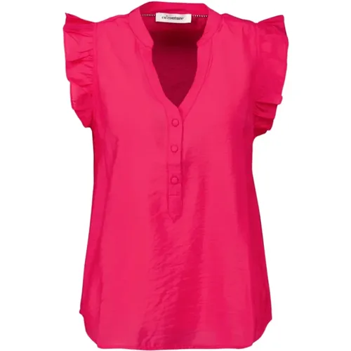 Frill Top in with V-Neck , female, Sizes: XS, S, XL, M - Co'Couture - Modalova