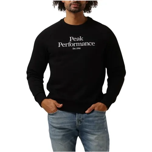 Herren Original Crew Pullover Schwarz , Herren, Größe: L - Peak Performance - Modalova