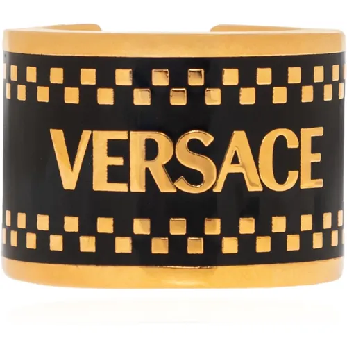 Ring mit Logo , unisex, Größe: 57 MM - Versace - Modalova