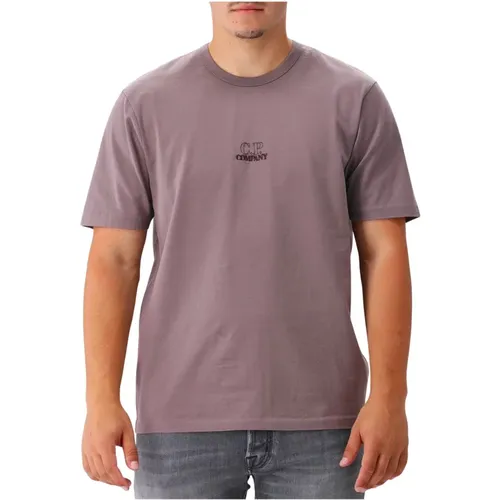 Lila Taube Logo Jersey Tee , Herren, Größe: L - C.P. Company - Modalova