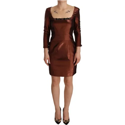 Square Neck Sheath Mini Dress with Long Sleeves , female, Sizes: XS - Gianfranco Ferré - Modalova