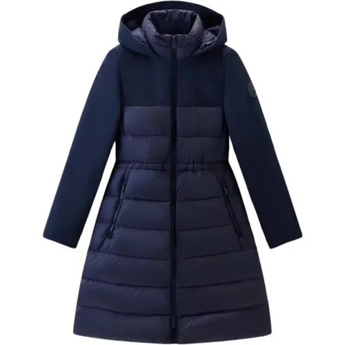 Wasserdichte Daunenjacke mit Tech Softshell Kapuze , Damen, Größe: 2XL - Woolrich - Modalova