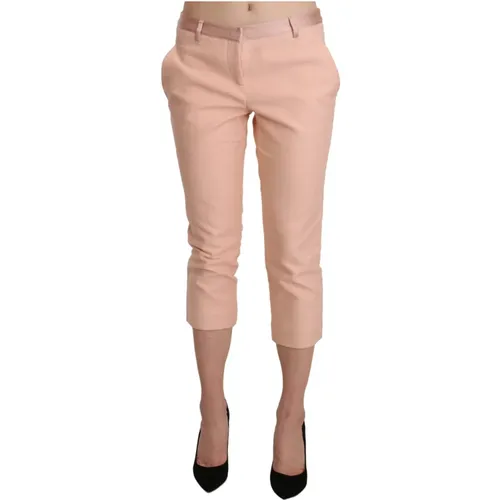 Schicke Rosa Skinny Capri Hose , Damen, Größe: S - Ermanno Scervino - Modalova