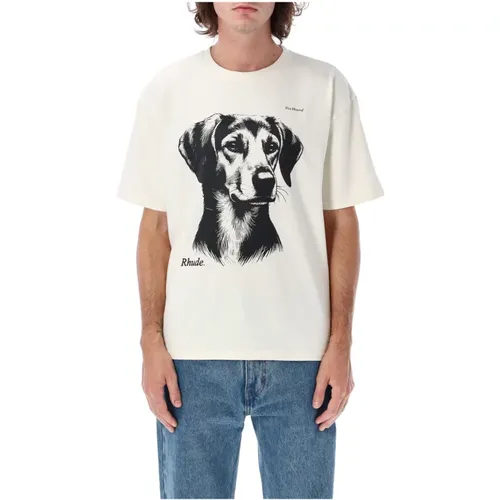 Fox Hound T-Shirt Weiß , Herren, Größe: M - Rhude - Modalova