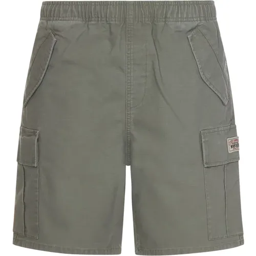 Grüne Cargo Shorts mit Elastischem Bund , Herren, Größe: XL - Stüssy - Modalova