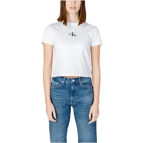 Printed Cotton T-Shirt , female, Sizes: XS - Calvin Klein Jeans - Modalova