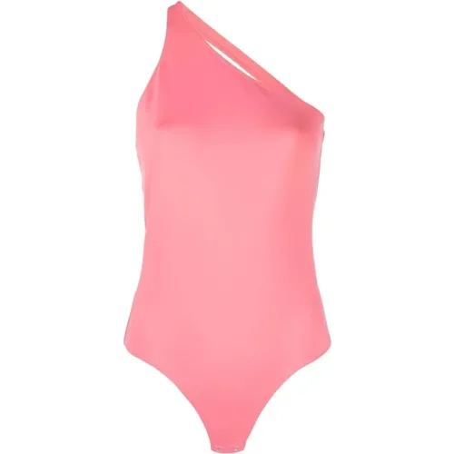 Eleganter Korallfarbener Asymmetrischer Bodysuit , Damen, Größe: M - alexander mcqueen - Modalova