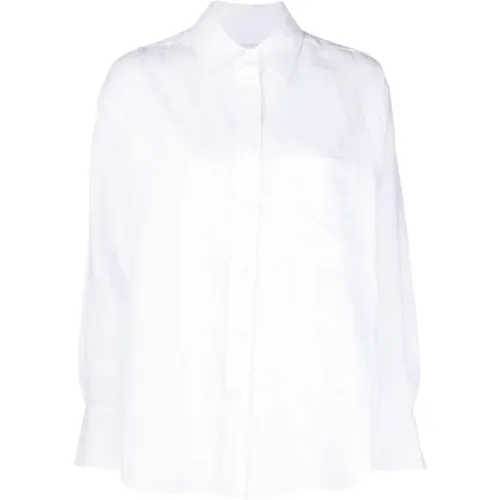 Linen relaxed shirt , female, Sizes: M - Calvin Klein - Modalova