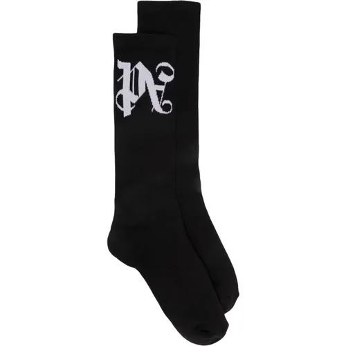 Monogram Socks , male, Sizes: L/XL - Palm Angels - Modalova