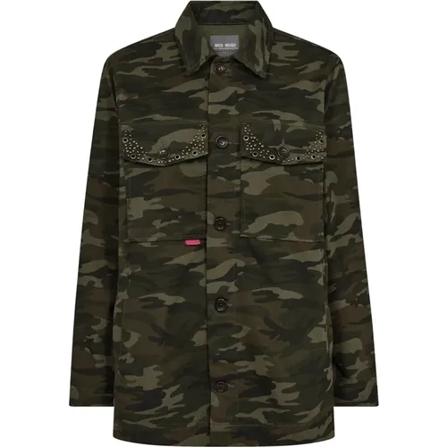 Army Shirt Forest Night Oversize Blouse , Damen, Größe: S - MOS MOSH - Modalova