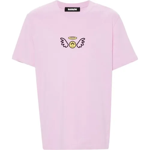 Rosa Lavendel Jersey T-Shirt , Herren, Größe: M - BARROW - Modalova