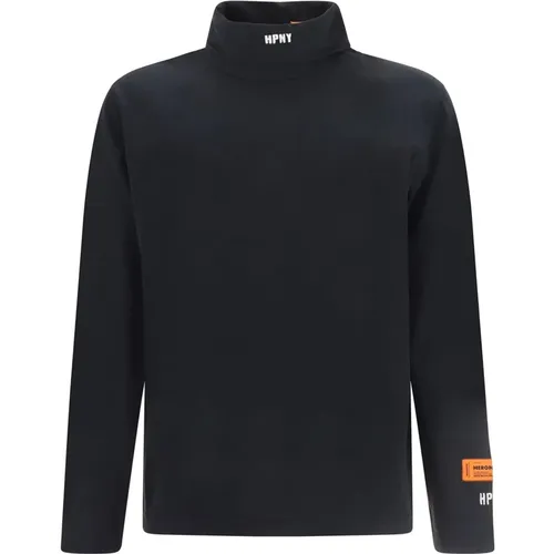 Schwarzes T-Shirt - Regular Fit - 100% Baumwolle , Herren, Größe: S - Heron Preston - Modalova